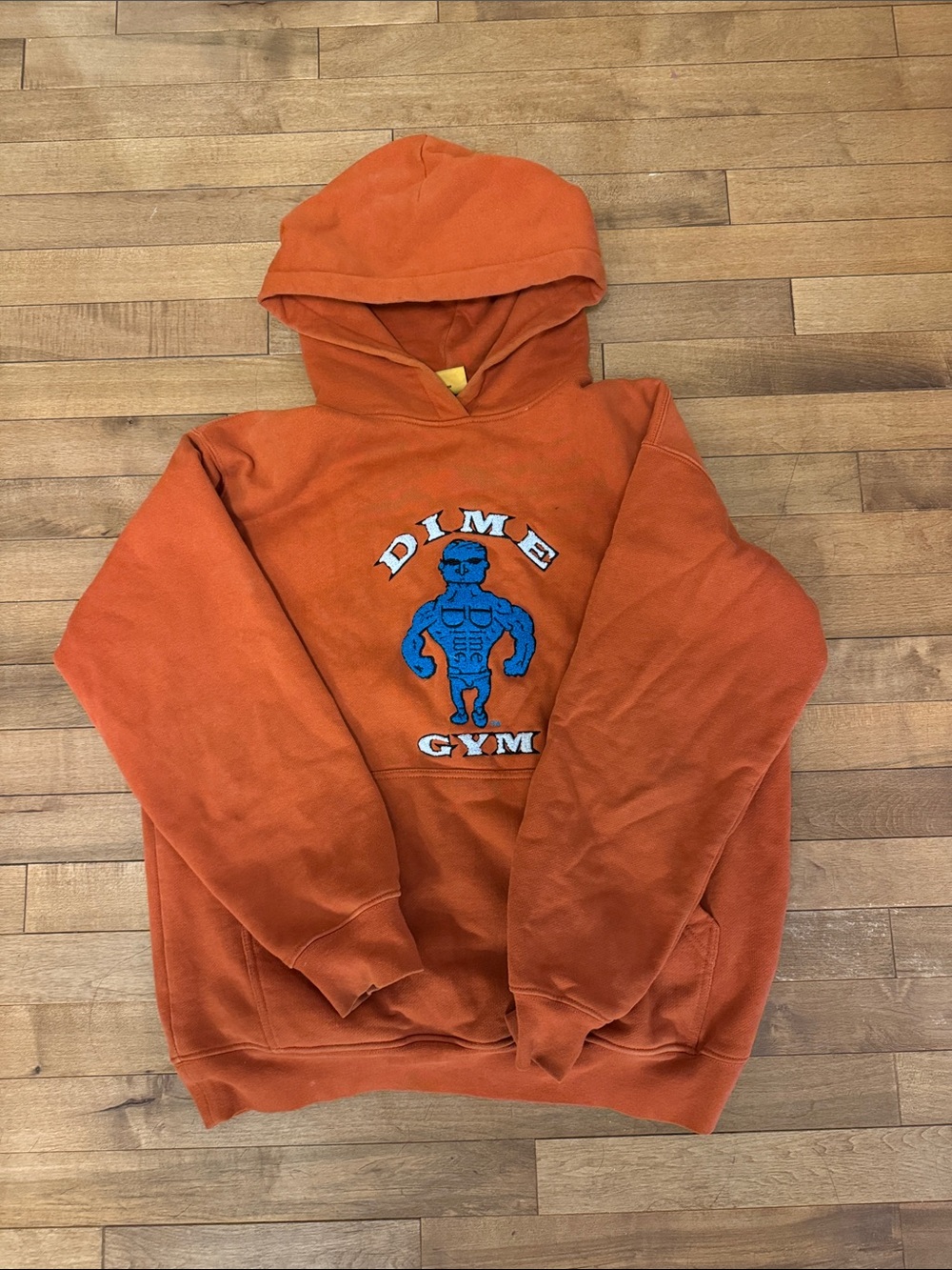 Dime Gym Orange Pullover Hoodie with Graphic Logo